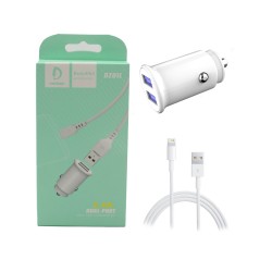 ADAPTADOR DE CARREGADOR DE CARRO DENMEN DZ01L DUAL USB 5V/2,4A BRANCO ADAPTADOR DE CARREGADOR DE CARRO DENMEN DZ01L DUAL USB 5V/2,4A BRANCO